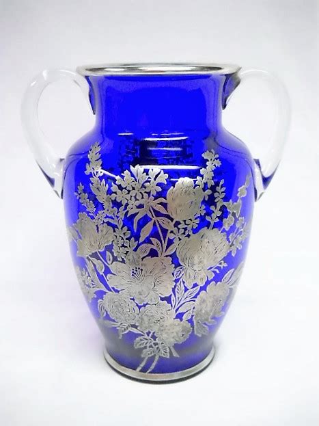 Help Id Blue Glass Vase W Silver Overlay Please Antiques Board