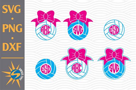 Volleyball Monogram Svg Png Dxf Digital Files Include By Svgstoreshop