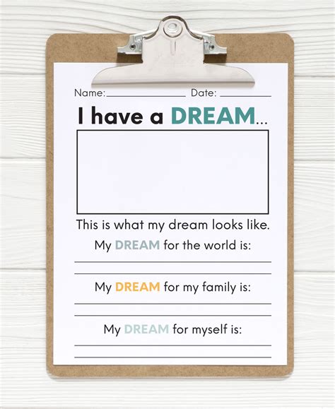 I Have A Dream Worksheet