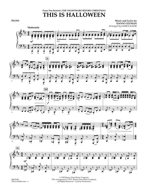 This Is Halloween Piano Sheet Music James Kazik Orchestra