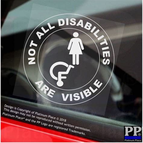 Not All Disabilities Are Visible Bumper Sticker Vinyl Decal Etsy