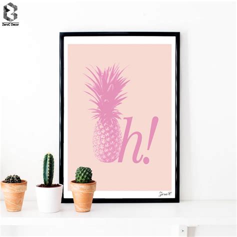 Pink Pineapple Hi Posters And Prints Wall Art Canvas Painting Pictures