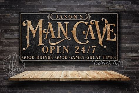 personalized man cave sign custom mancave bar modern farmhouse etsy