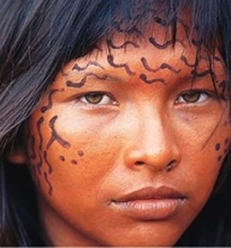Stunning Face Amazonia Brasil Yanomami Native People Beautiful Face