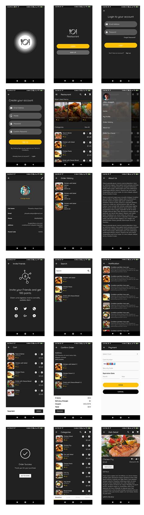 With just a few clicks flutter language: Flutter App Restaurant Template with Single Page Website ...