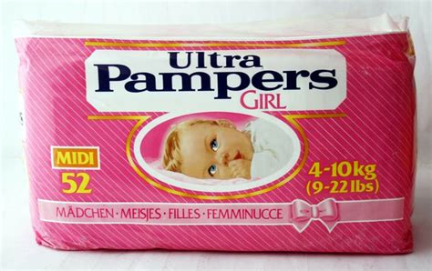 Rare Vintage 80s Ultra Pampers Girl 4 10kg 9 22lbs Plastic New Sealed