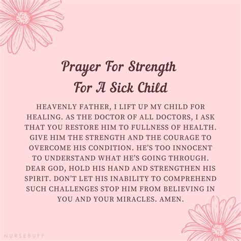 Healing Prayer For A Sick Child To Get Well Churchgistscom