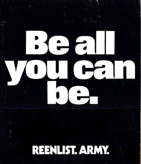 Be All You Can Be Us Army Recruiting Poster Great Quotes Army