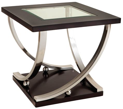 Center table with quality wood and glass. Square End Table with Glass Table Top by Standard ...
