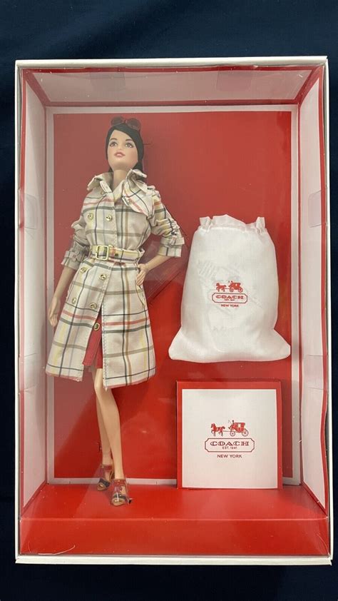 Barbie Coach Doll Gold Label 2013 New Trench Coat X8274 Genuine Leather Bag Ebay