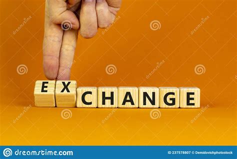Change Or Exchange Symbol Businessman Turns Wooden Cubes And Changes