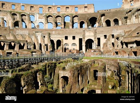 Inside Of Colosseum Rome Italy Stock Photo Alamy
