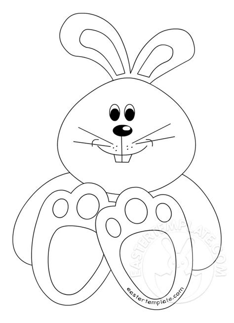Cut out the shape and use it for coloring, crafts, stencils, and more. Cute Easter Bunny template | Easter Template