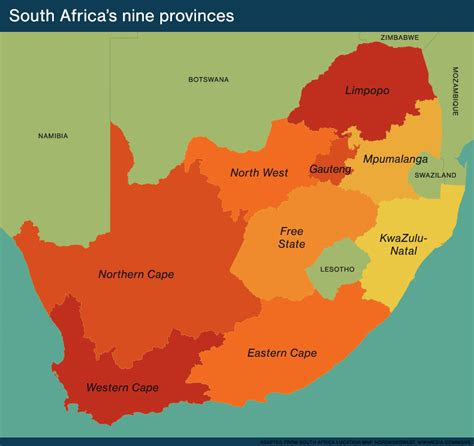 Map Of South Africas Nine Provinces South Africa Gateway