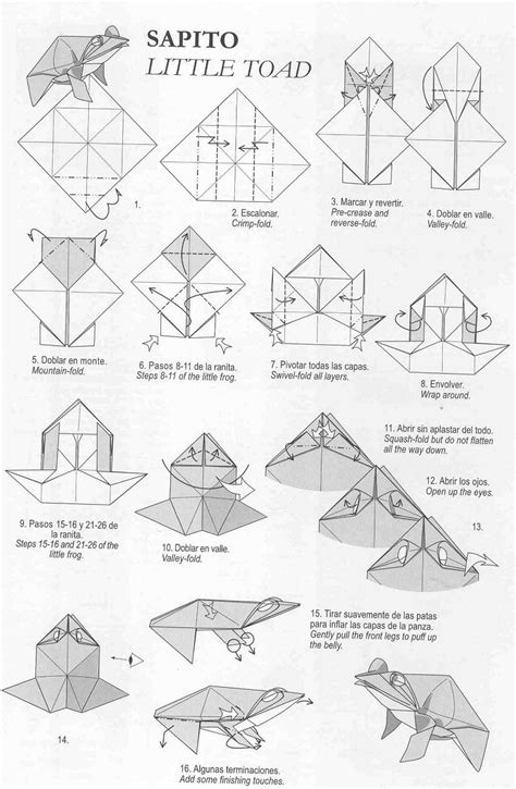 Step Instructions How To Make Origami A Frog Vector I