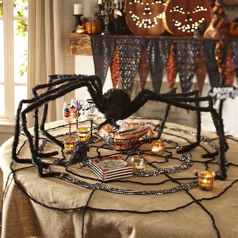 Spooky Halloween Table Settings Puts Up Some Spider Decorations