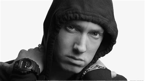Free Download Eminem Face Closeup Hudd On Head Looking At Camera