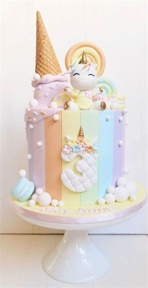 31 Pastel Unicorn Cake For 3rd Birthday These Days Celebration Cakes