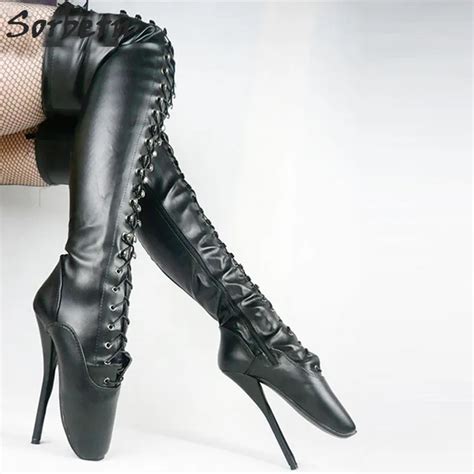 sorbern custom bdsm ballet high heels 18cm 7 over the knee boots women gothic sexy ladies