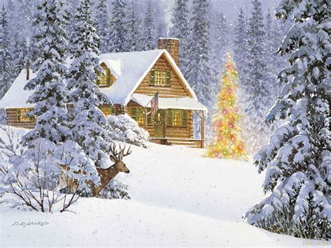 🔥 45 Log Cabin Christmas Scene Wallpapers Wallpapersafari