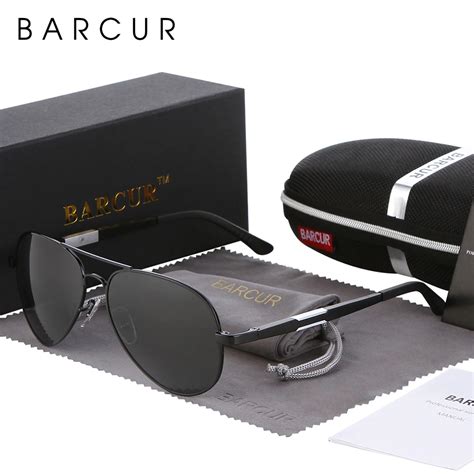 barcur aluminum magnesium polarized sunglasses men driving mirror sun glasses male oculos
