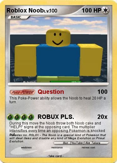 Pokémon Roblox Noob 73 73 Question My Pokemon Card