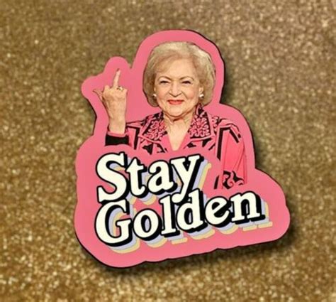 Betty White Middle Finger Glossy Vinyl Sticker Funny Classic Decal