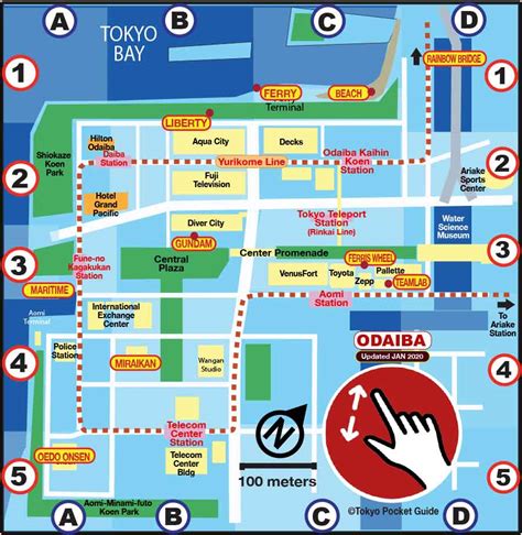 Tokyo Pocket Guide Odaiba Map In English For Tourist