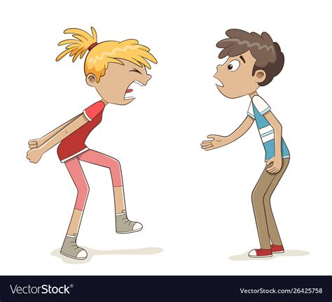 Boy And Girl Are Arguing Royalty Free Vector Image