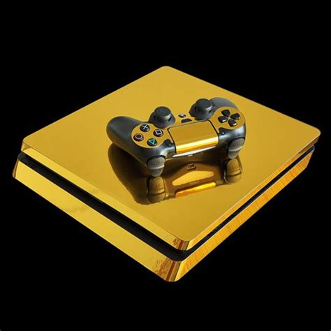 Gold Plating Ps4 Slim Skin Sticker Decal For Sony Playstation 4 Console
