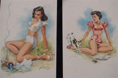 Vintage 1950s Postcards 50s Heinz Fehling Pin Up Girls Etsy