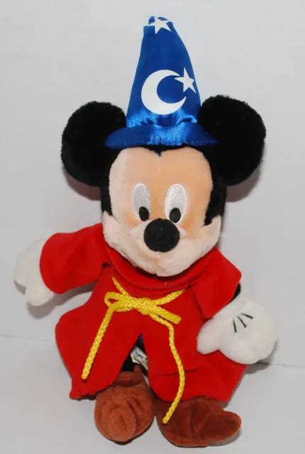 Walt Disney World Magician Sorcerer Mickey Mouse 12 Beanie Plush Toy