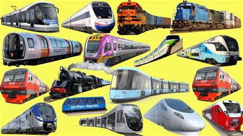 Trains Name Sounds Learning Types Of Trains Railway Vehicles