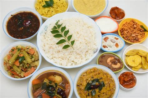 Onam Sadhya Traditional Indian Vegetarian Lunch In Kerala Stock Image