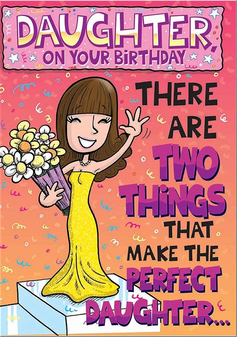 Doodlecards Funny Daughter Birthday Card Medium Uk