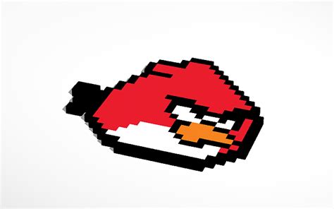 3d Design Red Angry Bird Pixel Art Angry Birds Tinkercad