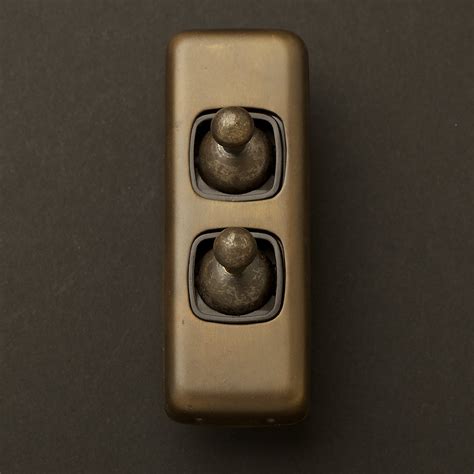 Traditional Antique Brass Double Rocker Switch