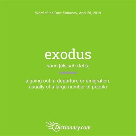 Exodus Word Of The Day April 20 2019 Word Of The Day Good
