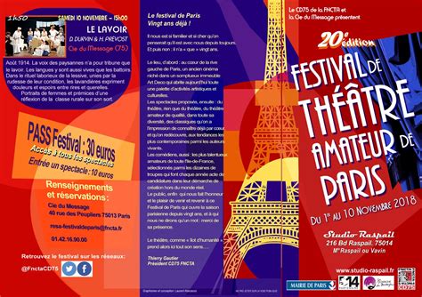 Festival De Théâtre Amateur De Paris