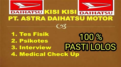 Psikotes pt astra daihatsu motor 2019/2020. Psikotes Astra Daihatsu