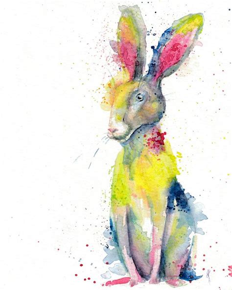 Rabbit Spirit Etsy Original Watercolor Painting Original