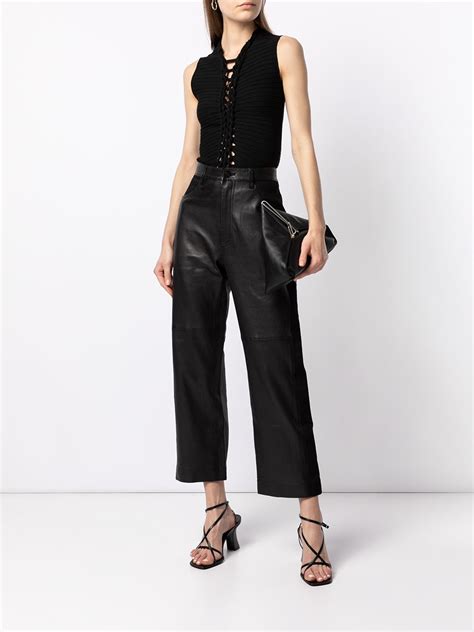 Dion Lee Cropped Leather Trousers Farfetch