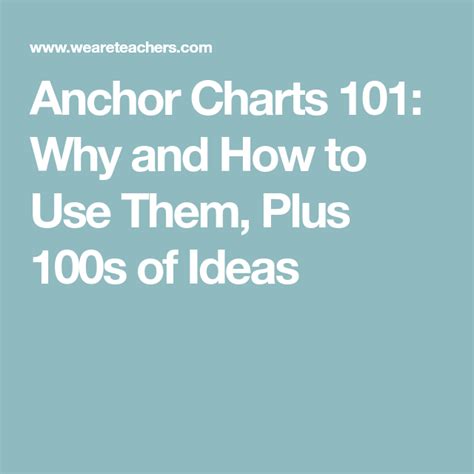 Anchor Charts 101 Why And How To Use Them Anchor Charts Chart Anchor