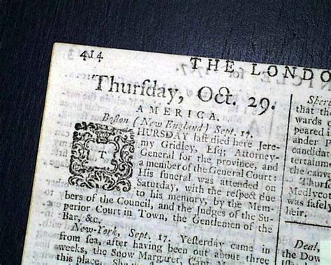 Colonial America Pre Revolutionary War 1767 Newspaper