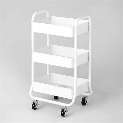 3 Tier Metal Utility Cart White Brightroom In 2022 Utility Cart