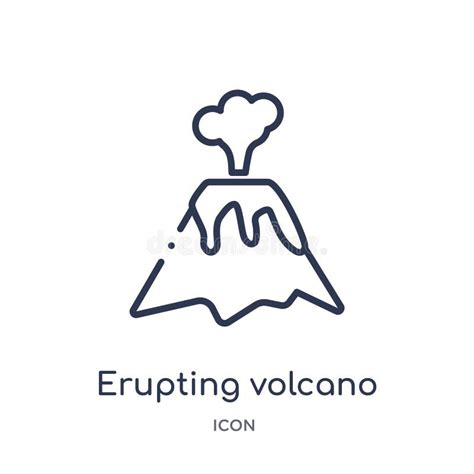 Linear Volcano Warning Icon From Meteorology Outline Collection Thin