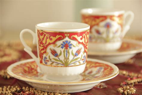 Porcelain Turkish Coffee Cup Set Greek Coffee Cup Set Etsy