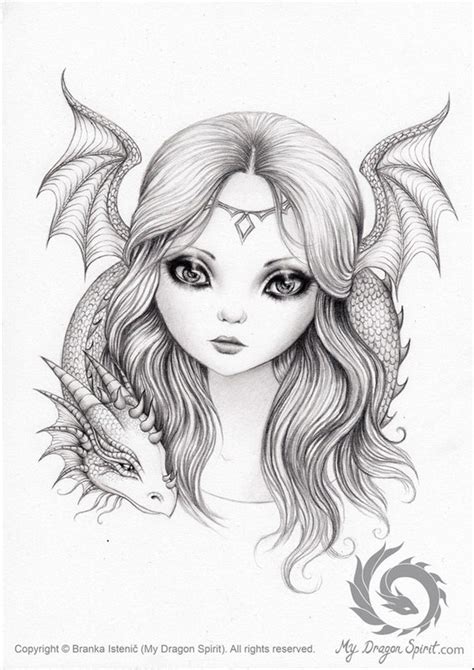 Artículos Similares A Dibujo Original Hada Dragon Arte Fae Elfos
