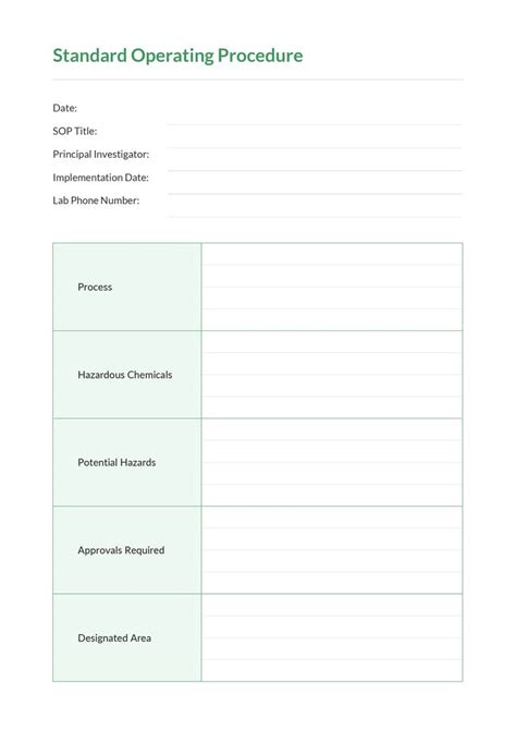 Free Blank Sop Template Pdf Word Doc Excel Apple Mac Pages