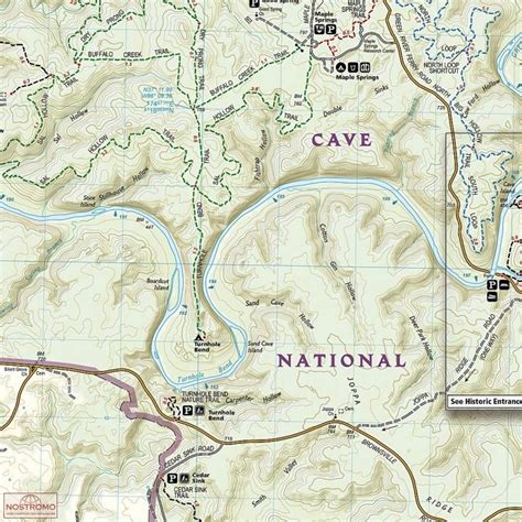 Mammoth Cave National Park Carte De Randonnée National Geographic